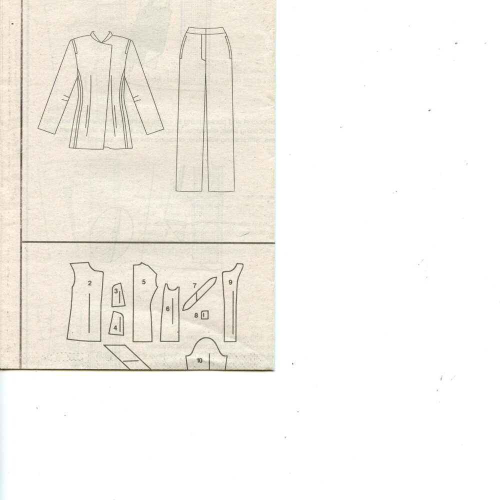 Donna Karan Vogue 2665 Sewing Pattern For Misses Jacket & Pants Sizes 14-16-18 - Picture 8 of 8